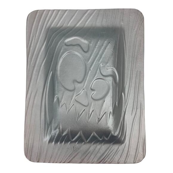 Vintage Halloween Jack-o-Lantern Goofus Glass Serving Tray Plate Orange Black - Picture 5 of 6